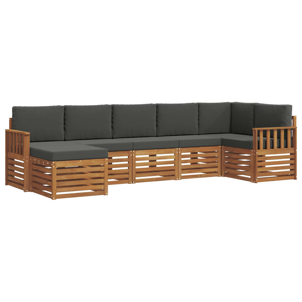 Ensembles de canapés avec coussin 7 pcs naturel et anthracite