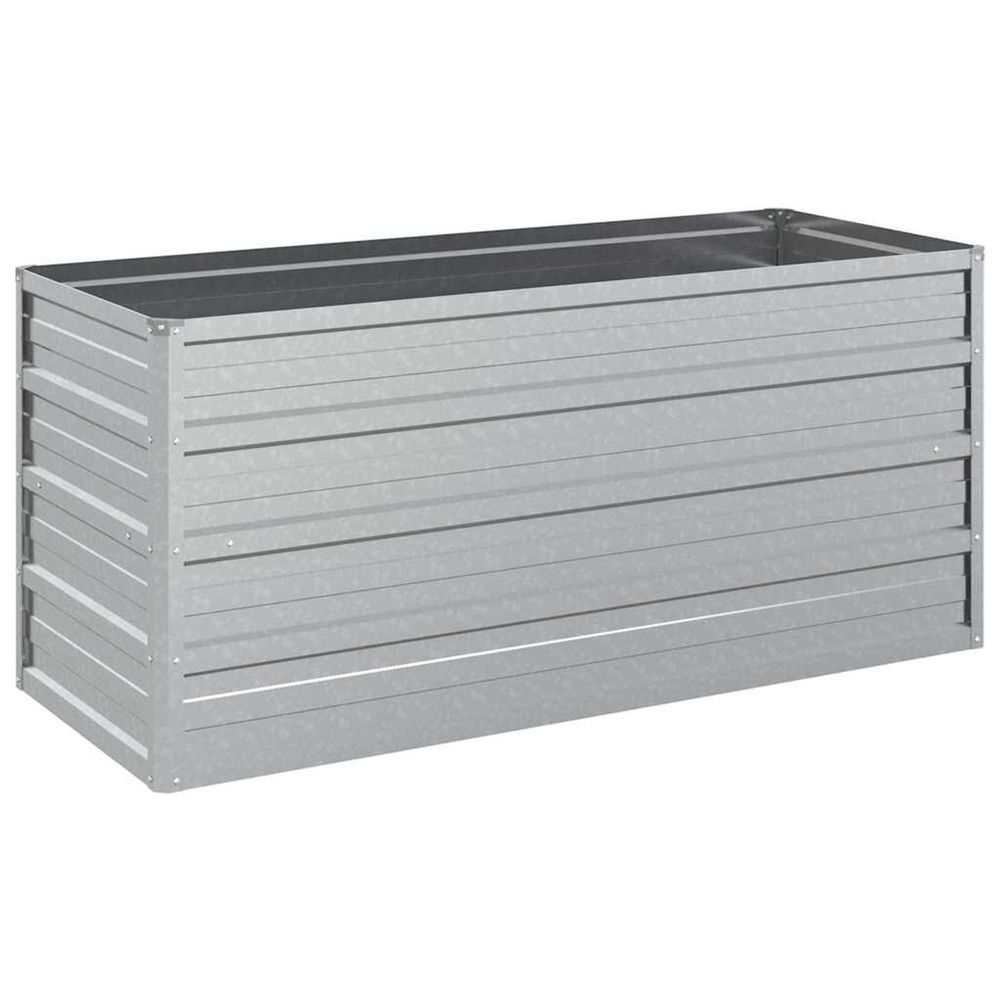 Lit surélevé de jardin 100x40x45 cm acier galvanisé argenté