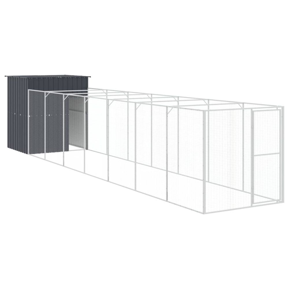 Niche pour chien avec cour anthracite 165x863x181 cm