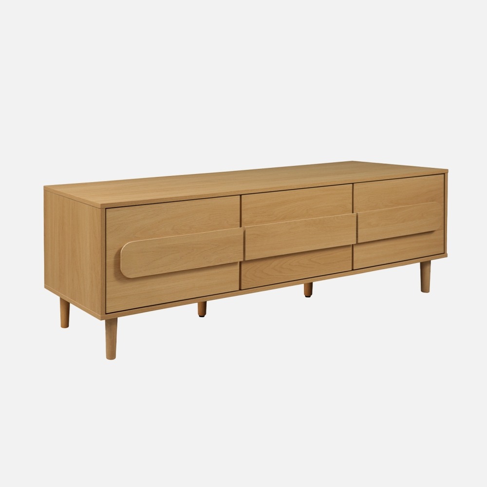Meuble tv vintage décor bois 3 portes 150cm - juliana