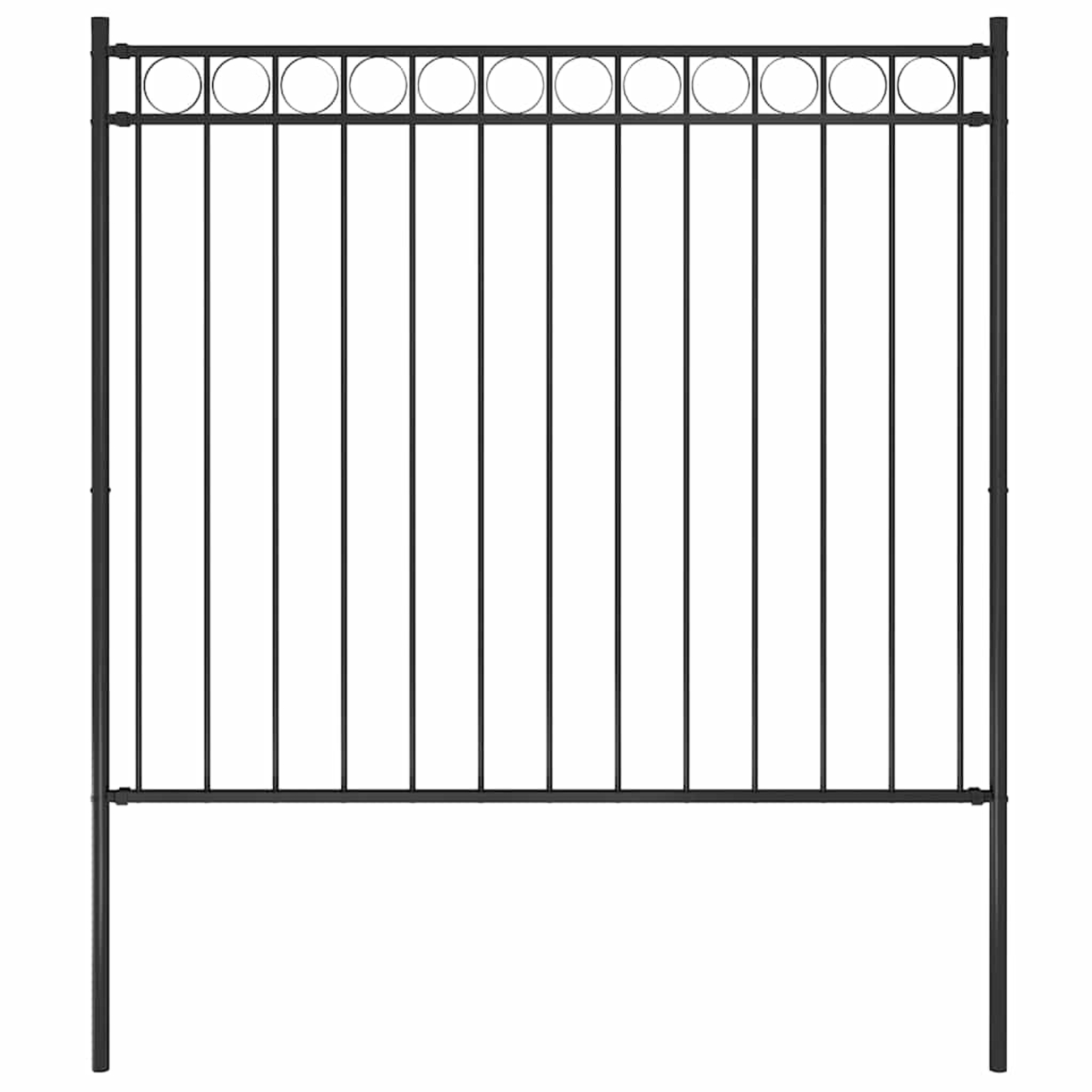 Clôture de jardin en acier 1,7 x 1,5 m noir