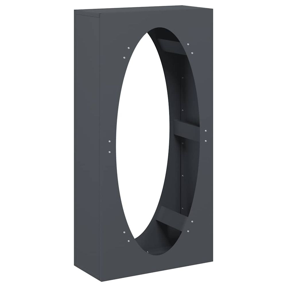 Portant de bois chauffage anthracite 50x23x100 cm