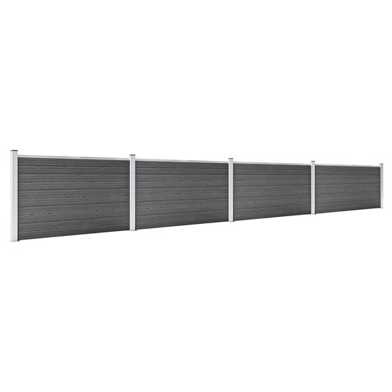 Ensemble de panneau de clôture wpc 699x105 cm noir