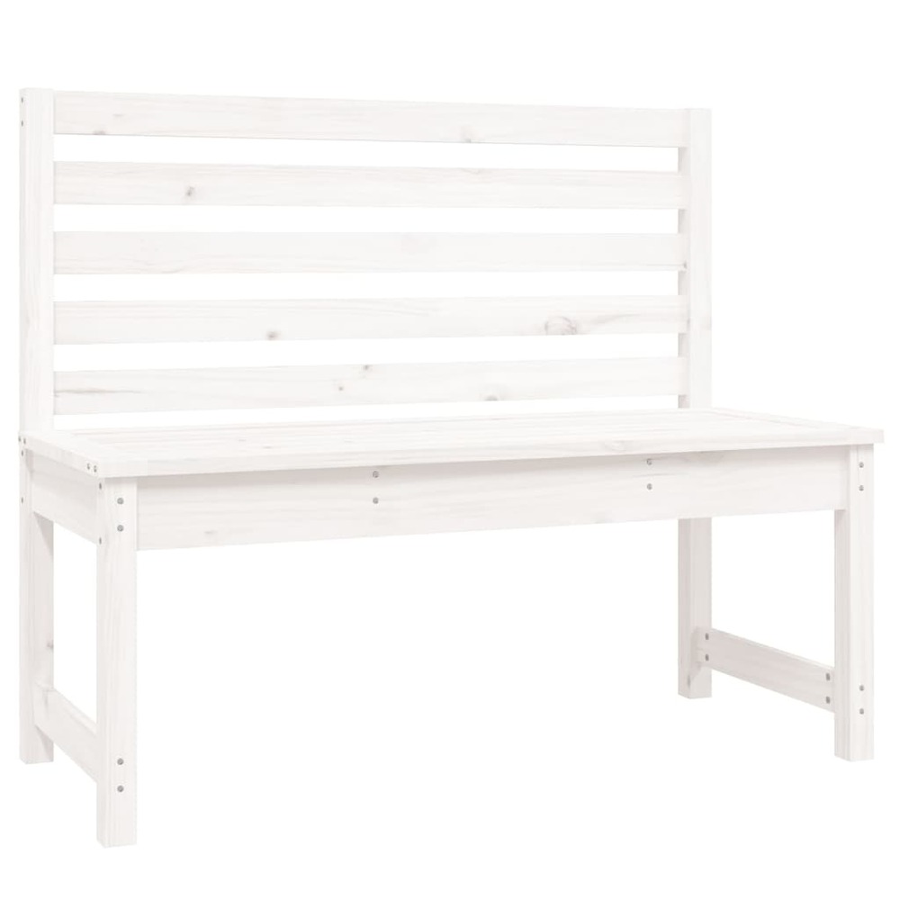 Banc de jardin meuble de patio d'extérieur terrasse blanc 109 x 48 x 91,5 cm bois massif de pin