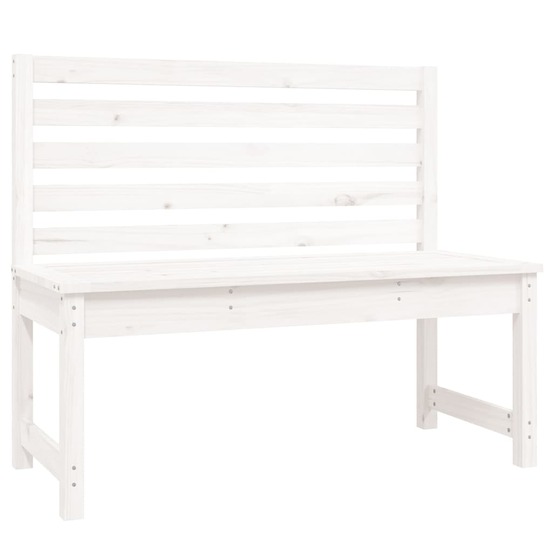 Banc de jardin meuble de patio d'extérieur terrasse blanc 109 x 48 x 91,5 cm bois massif de pin