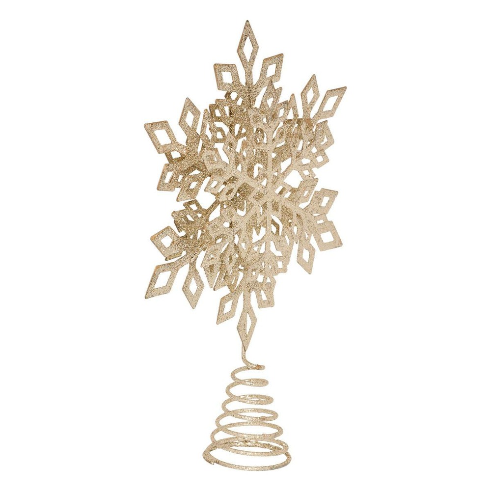 Cimier flocon métal l.20cm champage pailleté