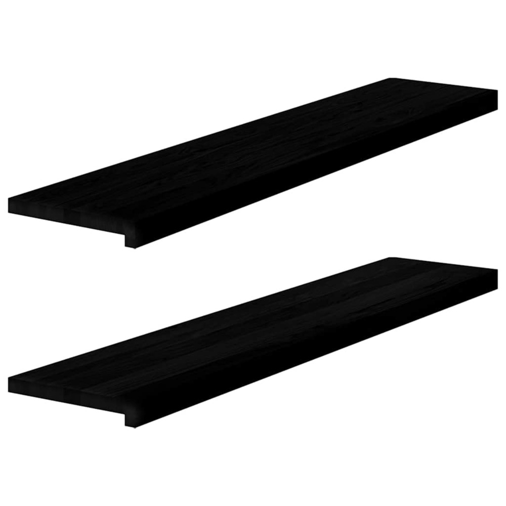 Marches d'escalier 2 pcs brun-noir 120x25x2 cm chêne massif