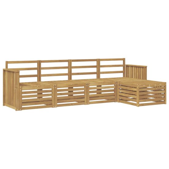 Ensemble de canapés d'extérieur 5 pc blanc bois d'acacia massif