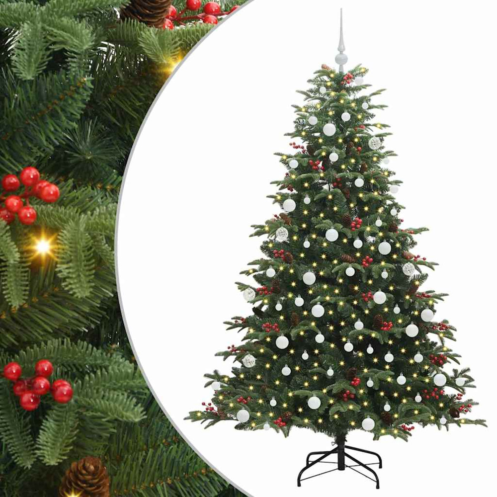 Sapin de noël artificiel vert 180 cm pvc, métal et plastique