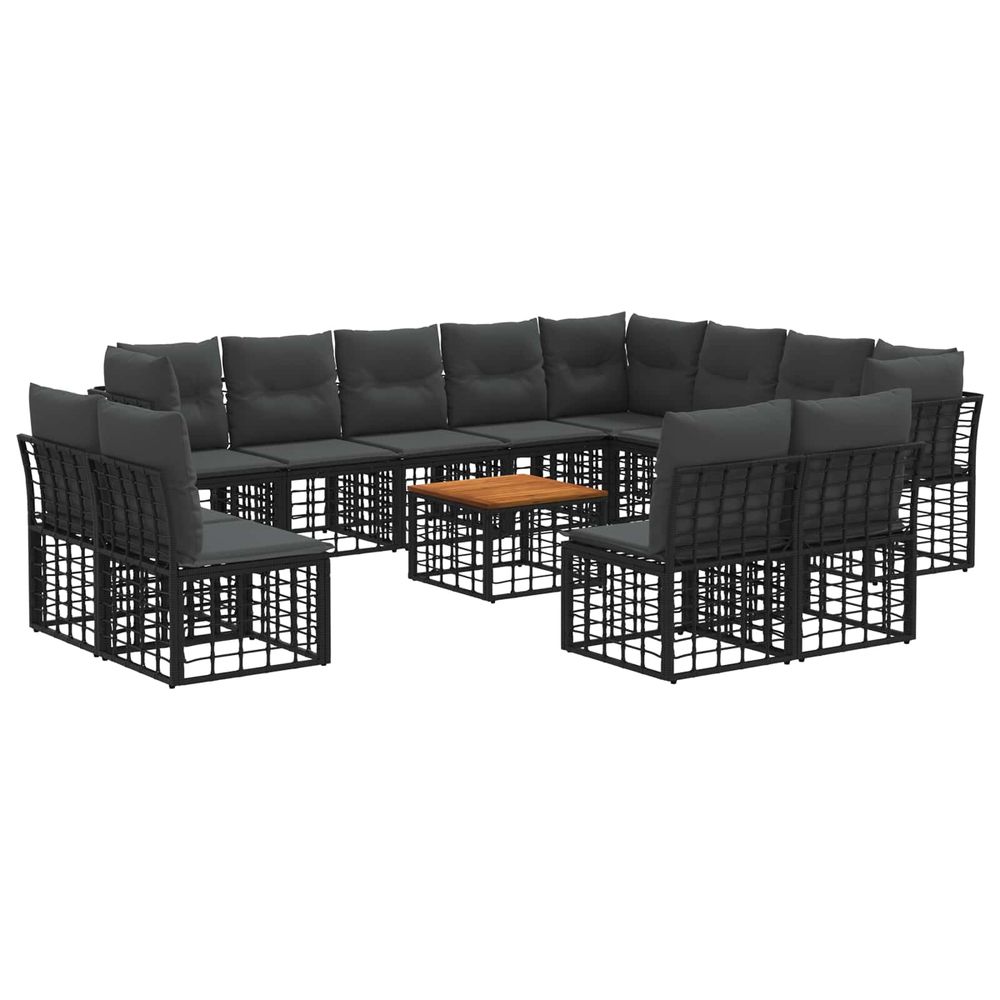 Ensemble de canapés d'extérieur 13 pc noir et gris foncé