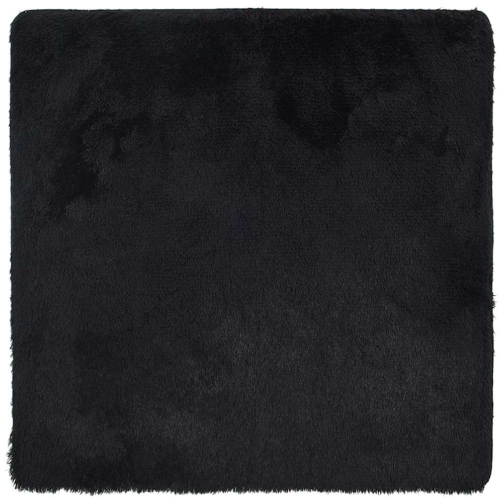Tapis shaggy à poils longs navarra noir 200x200 cm polyester