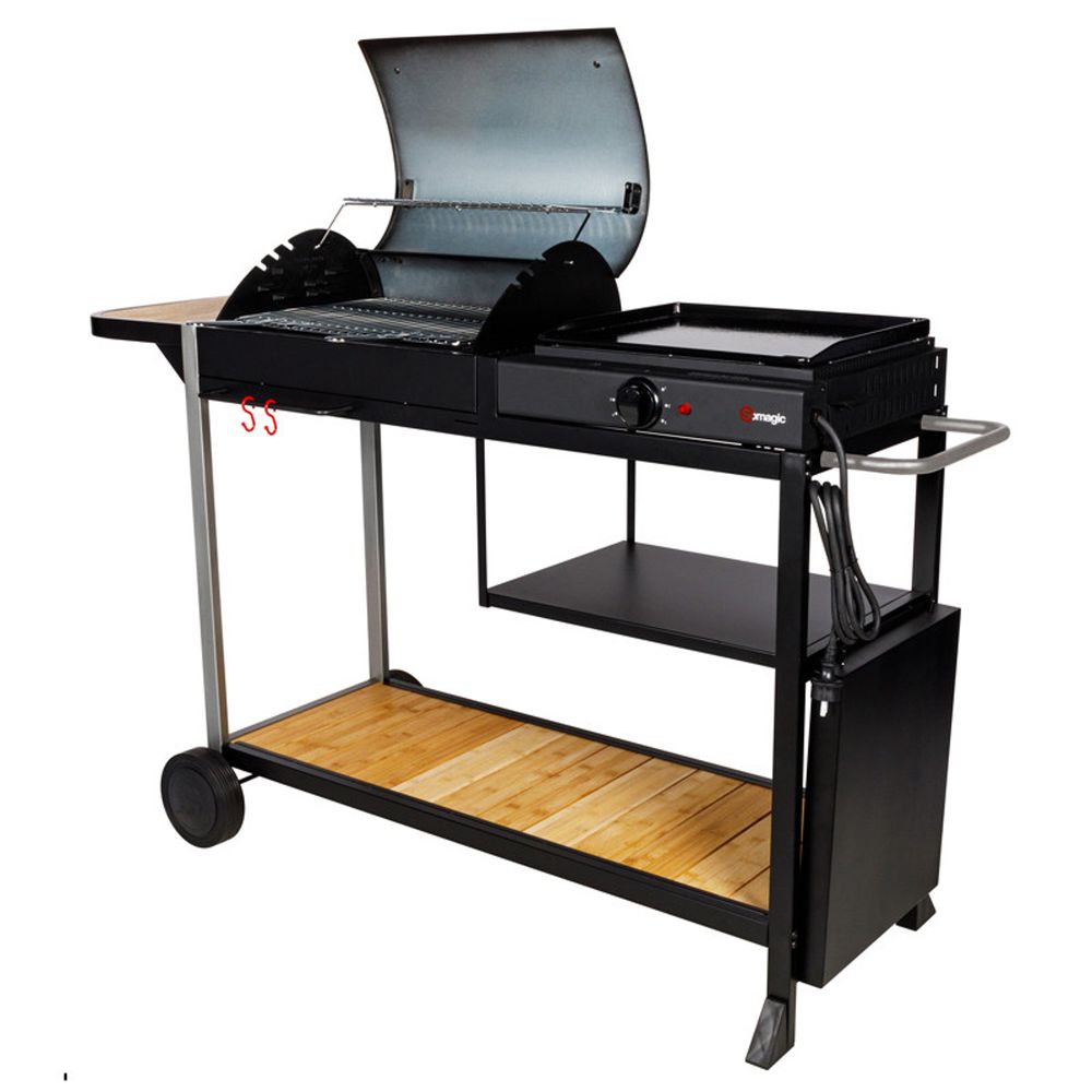 Somagic - duo barbecue charbon + plancha électrique broadway