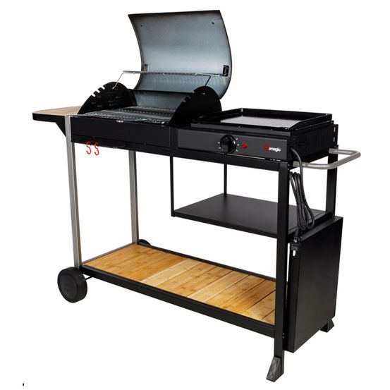 Somagic - duo barbecue charbon + plancha électrique broadway