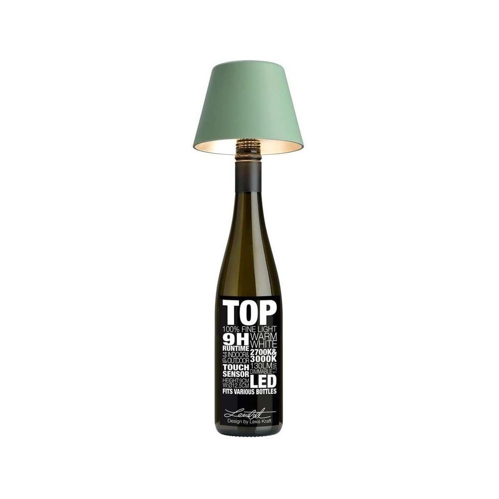 Abat-jour à fixer sur bouteille top 11 cm vert olive