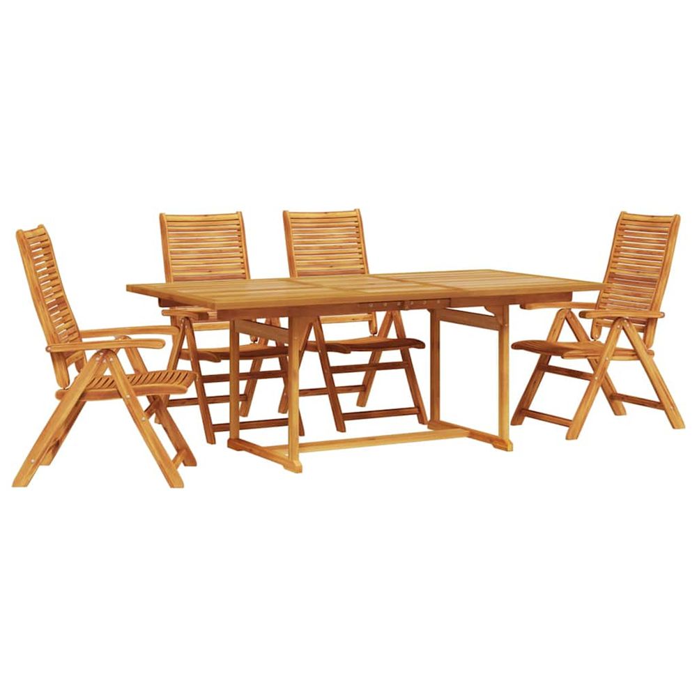 Ensemble de salle à manger pour jardin 5 pc marron