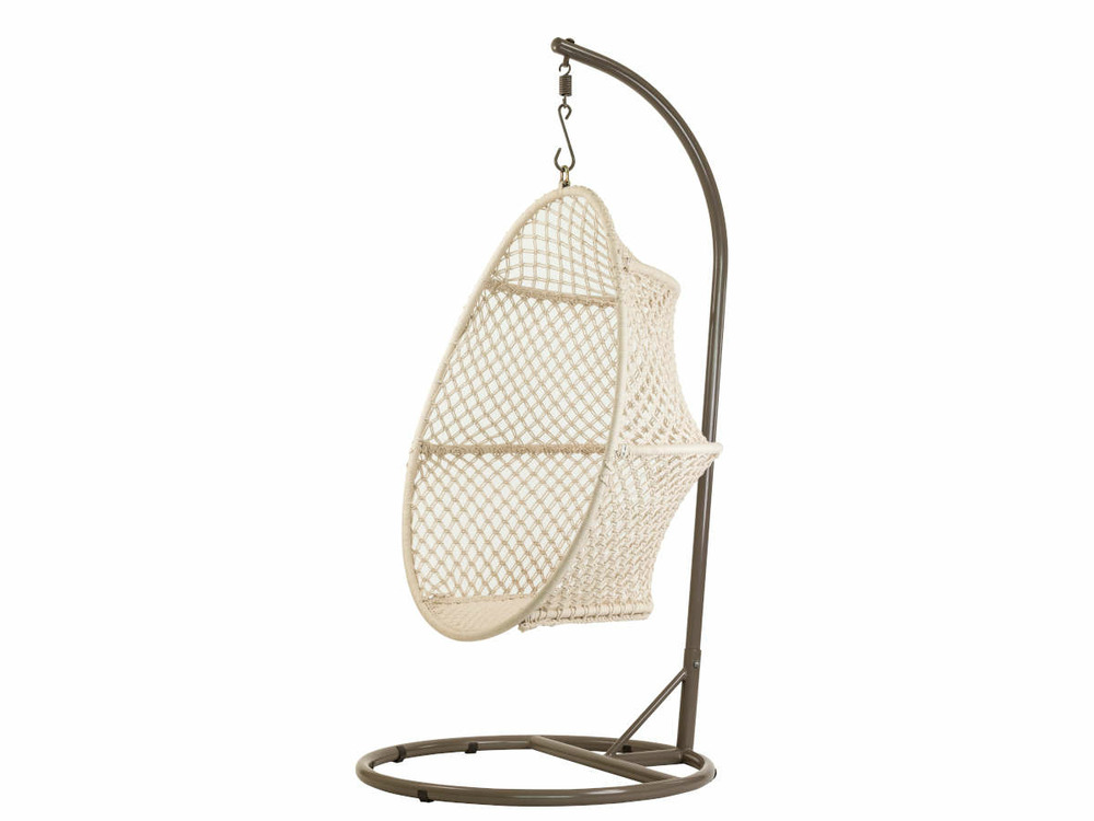 Fauteuil œuf suspendu en macramé coton