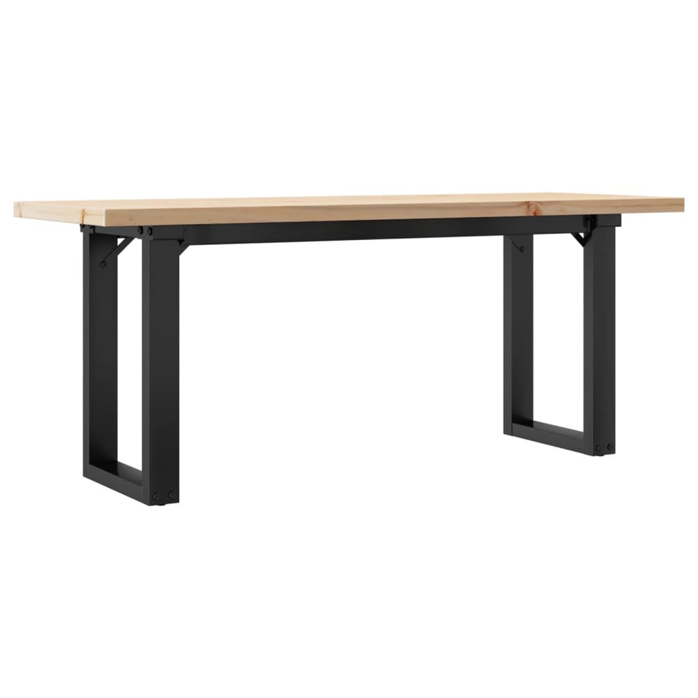 Table basse cadre en o 110x40x45,5 cm bois de pin massif acier