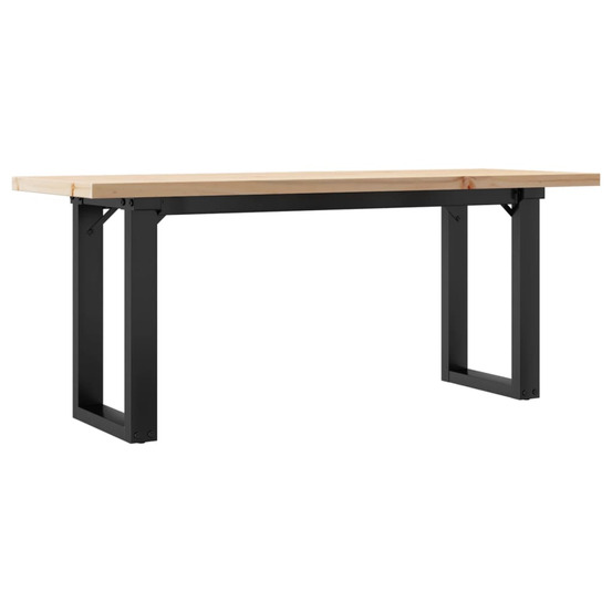 Table basse cadre en o 110x40x45,5 cm bois de pin massif acier
