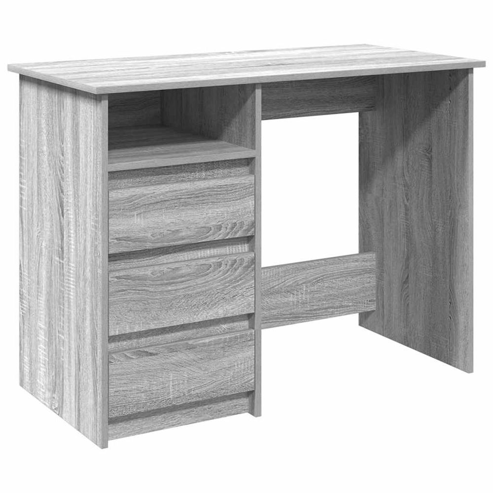 Bureau sonoma gris 102x50x75 cm bois d'ingénierie