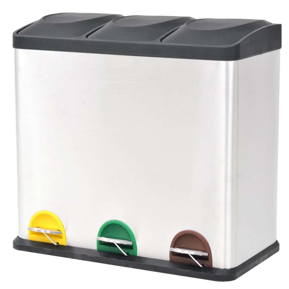 POUBELLE A ORDURES ACIER INO 3-(865838)