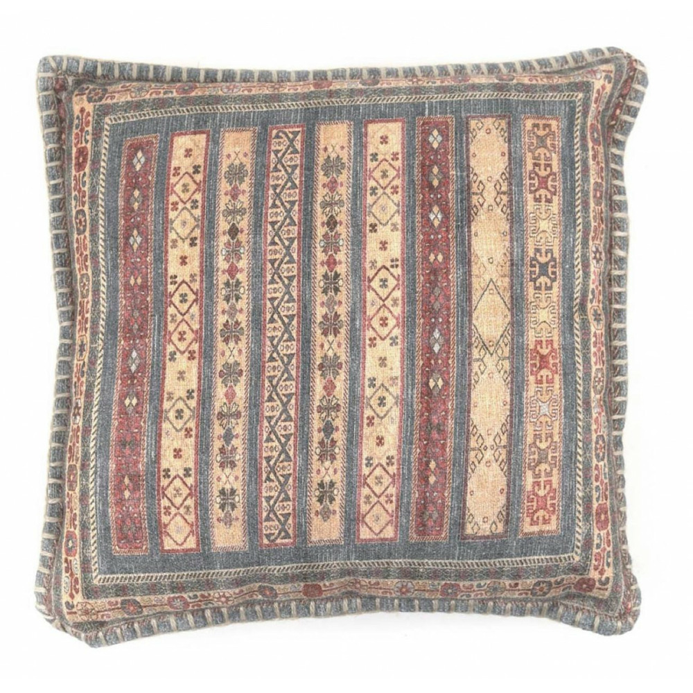 Coussin polyester multicolore - décoration d'autrefois