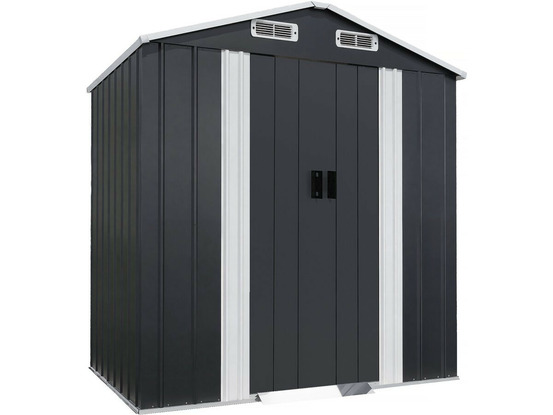 Abri de jardin en métal avec porte coulissante