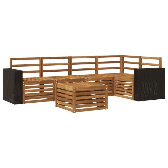 Ensemble de canapés d'extérieur 6 pc naturel polyester