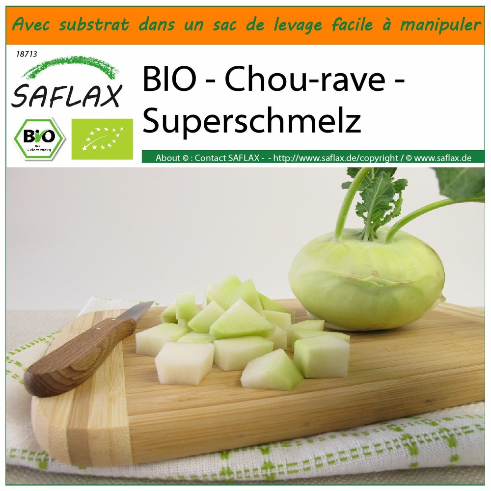Garden in the bag - bio - chou-rave - superschmelz - 20 graines - brassica oleracea var. Gongyl. L.