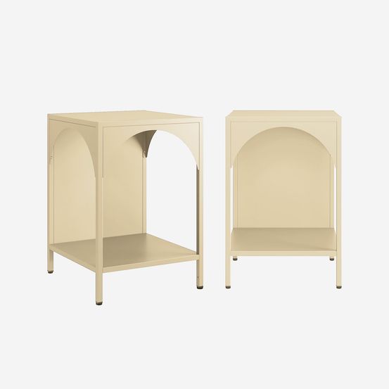 Table de chevet, table d'appoint industrielle métal (lot de 2)