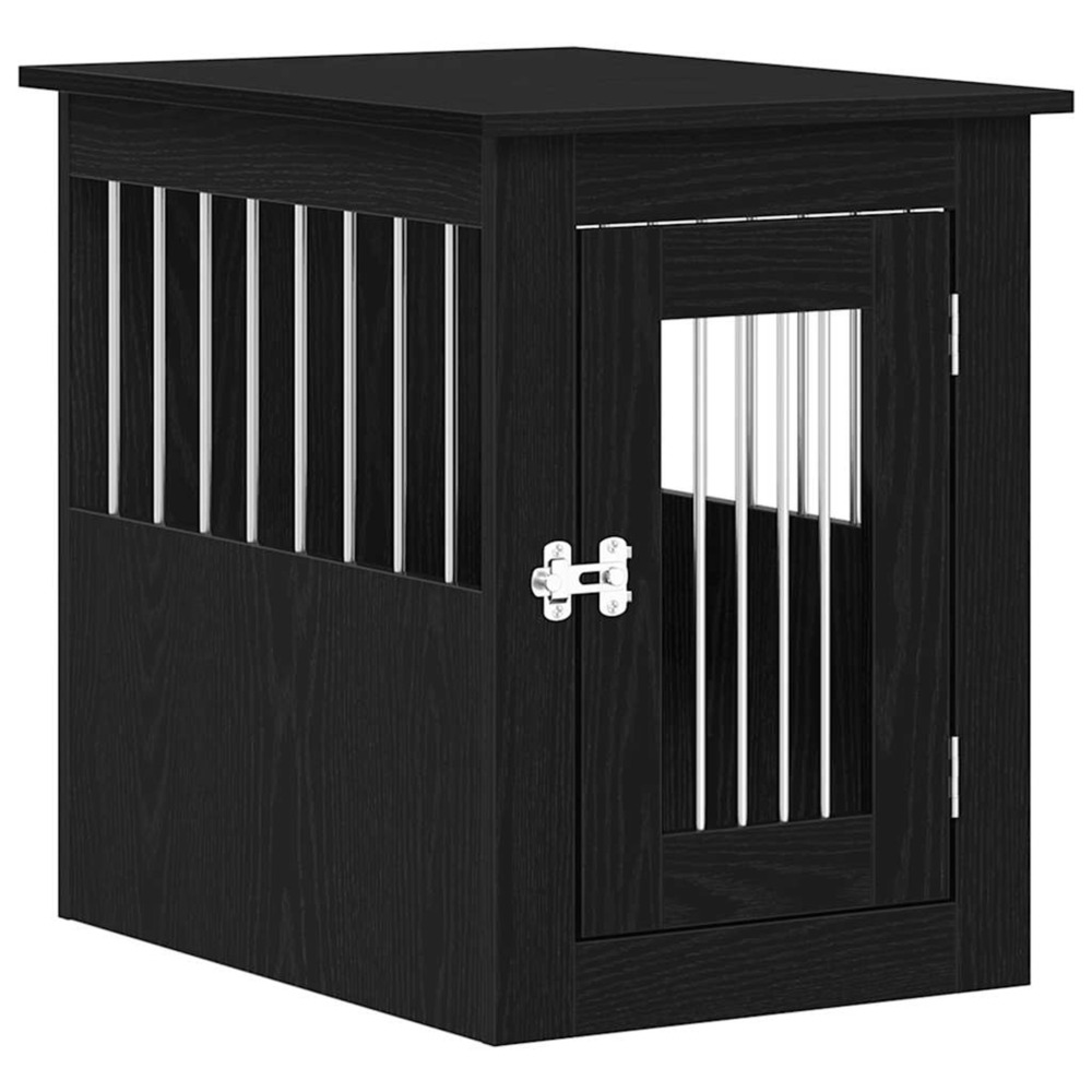 Meuble pour cage à chien en chêne noir 45 x 62 x 59 cm bois d'ingénierie