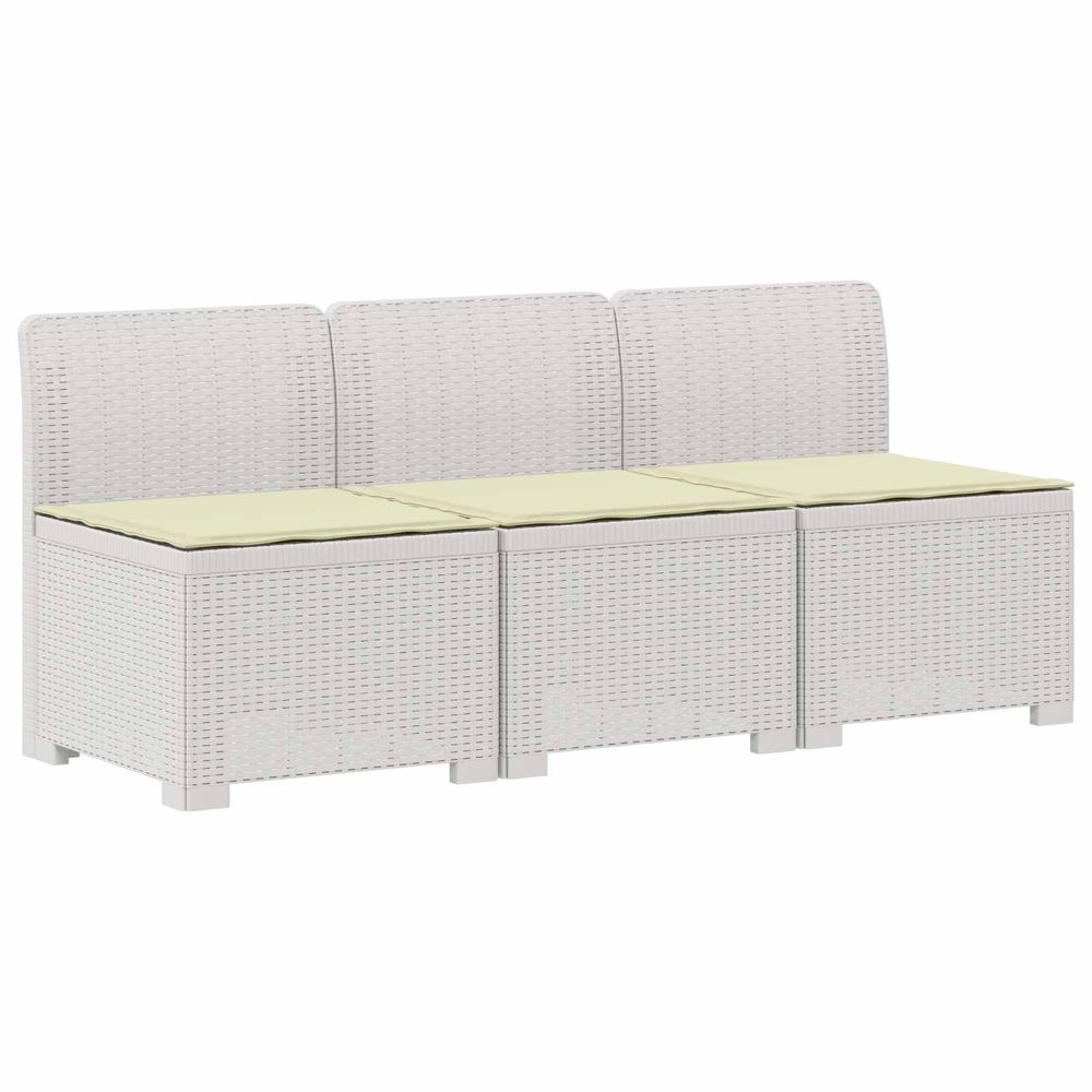 Canapé de jardin 3 places avec coussins look rattan 3 place pp