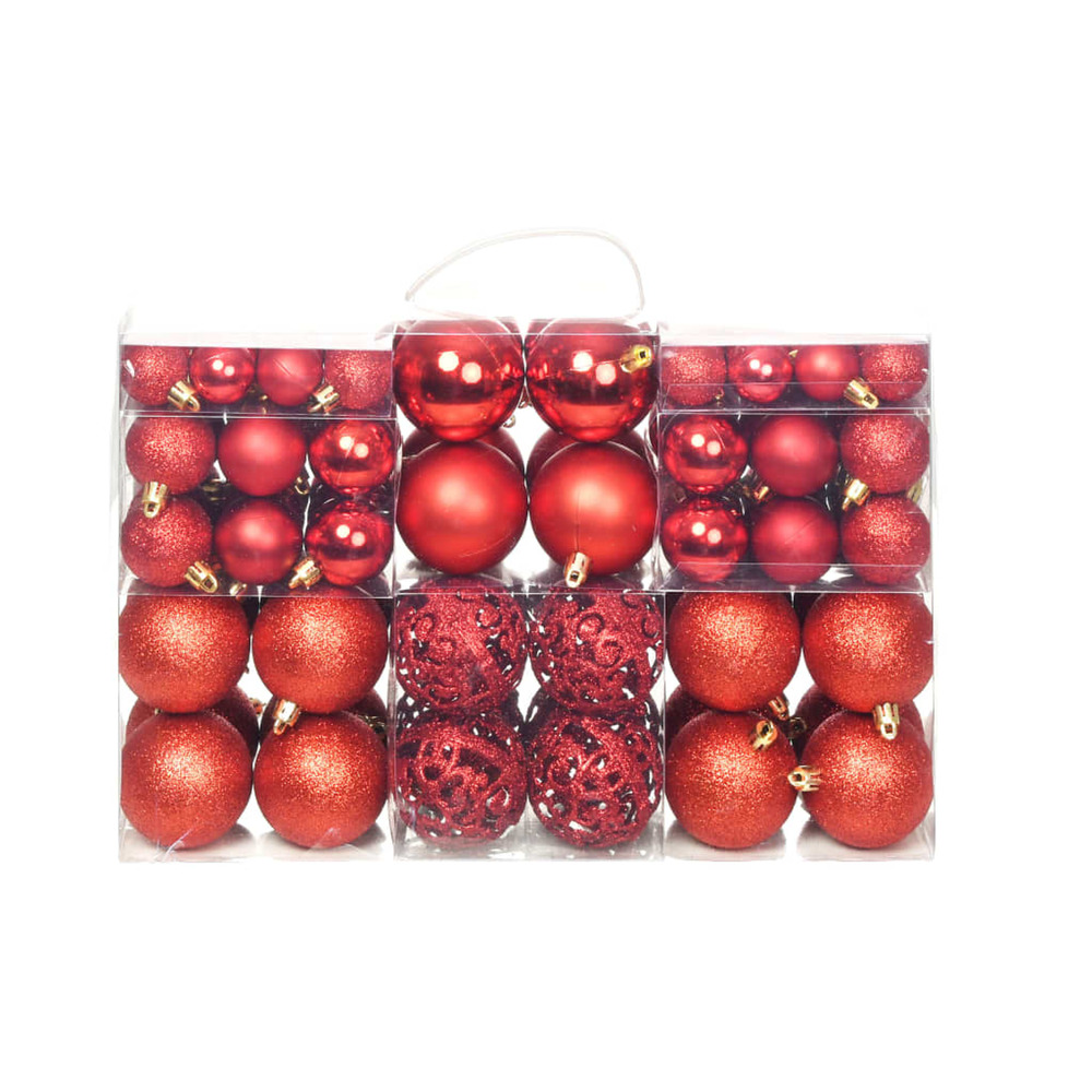 Ensemble de boules de NoÃ«l 100 pcs 6 cm Rouge