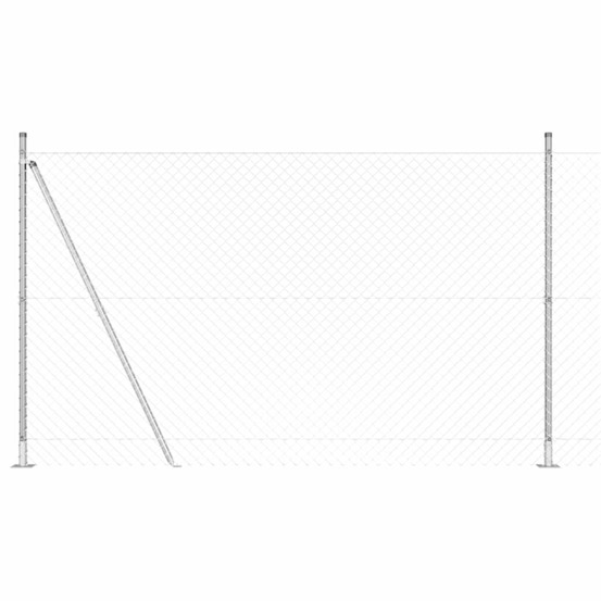 Clôture en treillis avec poteaux argent 1.6 x 10 m acier