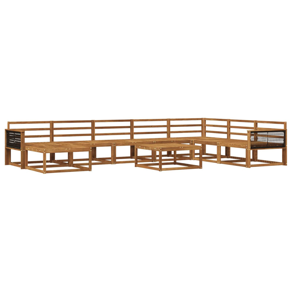 Ensemble de canapés d'extérieur 9 pcs naturel