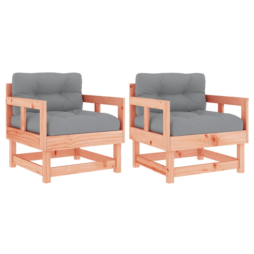 Chaises de jardin avec coussins lot de 2 bois massif douglas