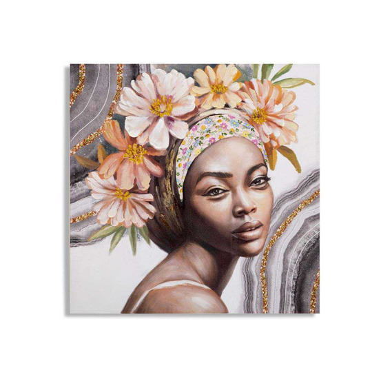 Toile décorative fait main naomi 100 x 3 x 100 cm modèle 1