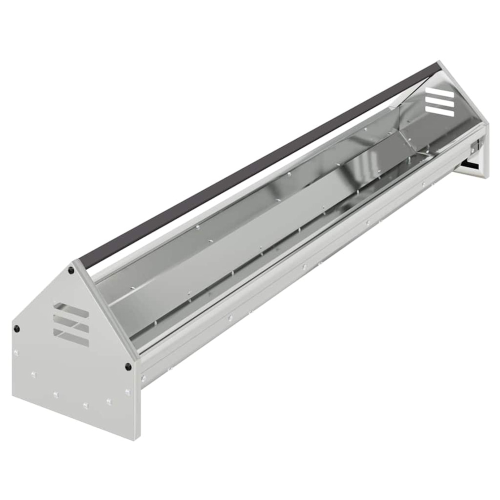 Bac de nourrissage pour poules argent 108 x 20,5 x 20 cm