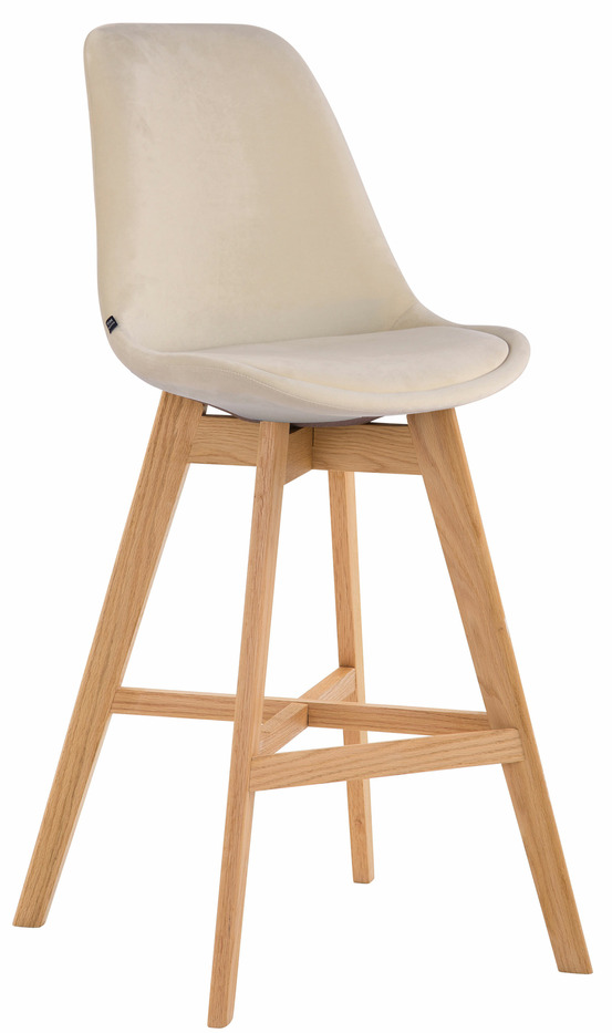 Tabouret de bar cannes velours naturel