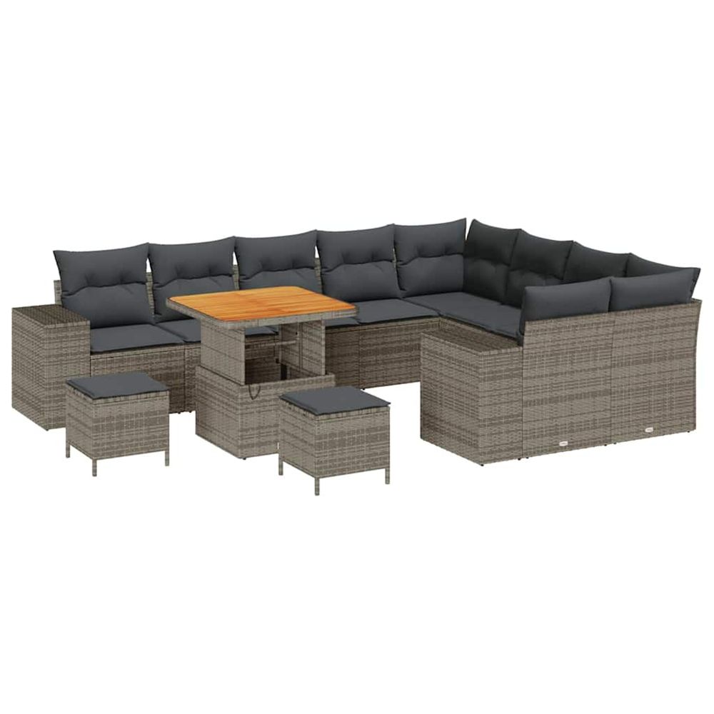 Ensemble de canapé de jardin 12 pc 9-nombre de places gris