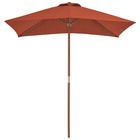Parasol d'extérieur avec mât en bois 150 x 200 cm orange