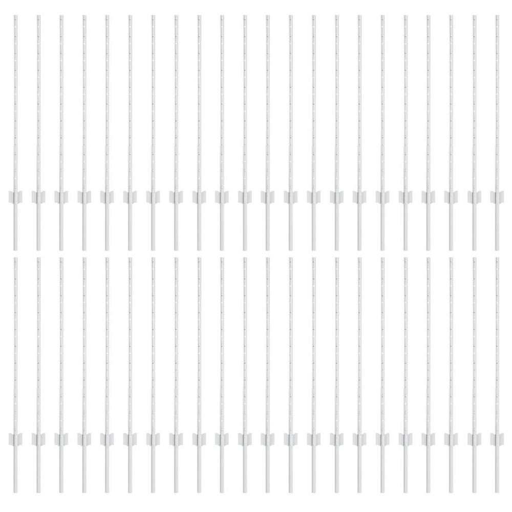 Poteau de clôture. 44 pcs argenté 140 cm acier