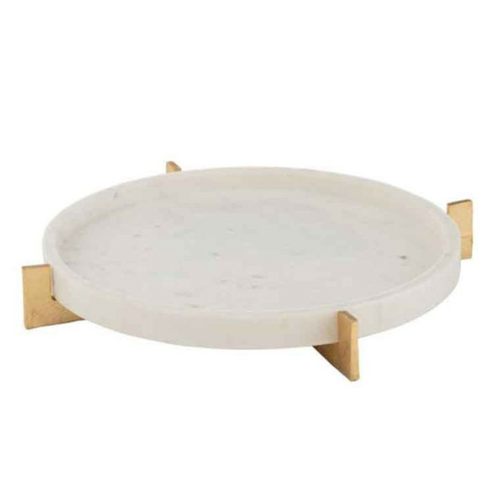 Plateau déco marbre 43cm champagne