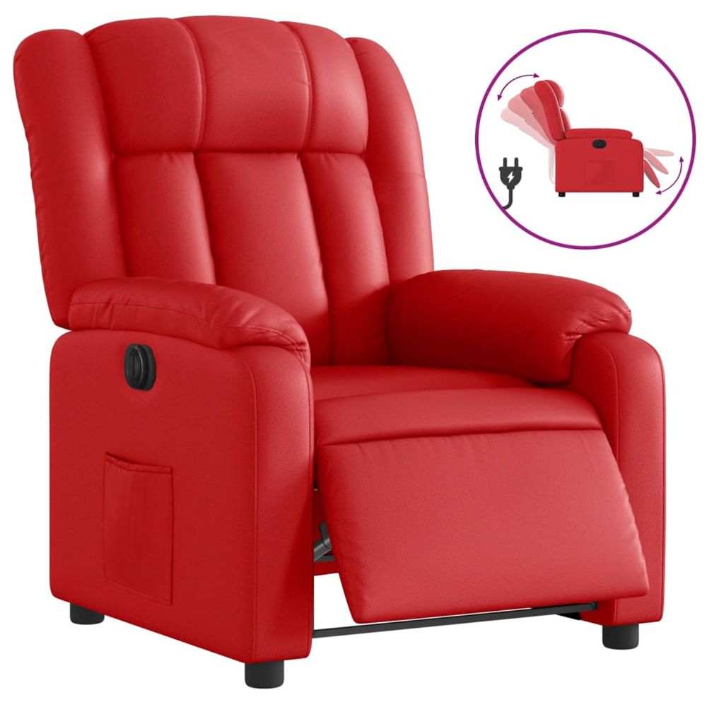 Fauteuil inclinable électrique rouge similicuir