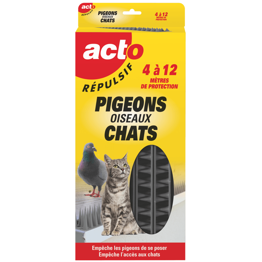 Picots répulsifs pigeons et chats acto - étui 12 bandes (4 à 12 mètres)