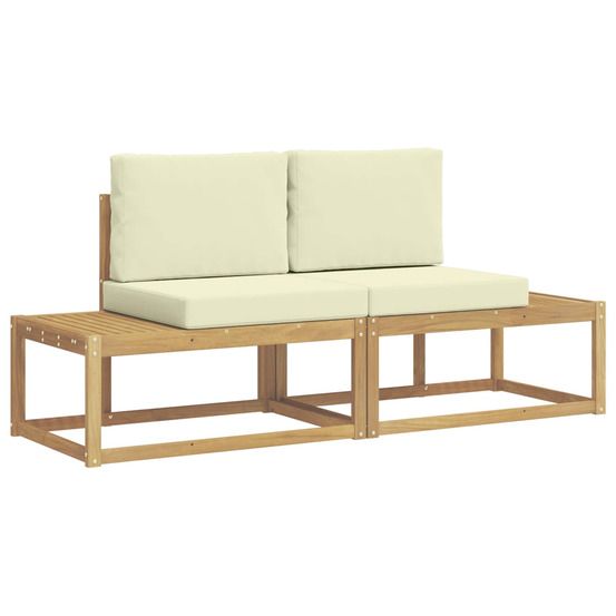 Ensemble de canapés d'extérieur 2 pc blanc et crème polyester