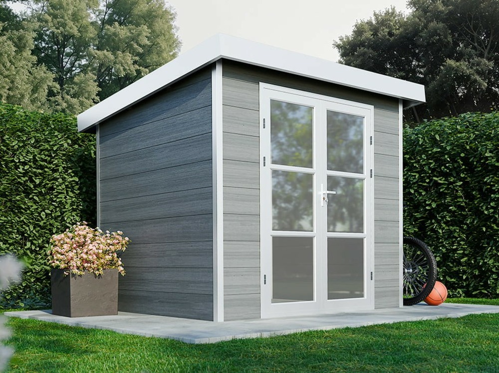 Abri de jardin composite alma - 5m2 - gris clair - cabane de jardin