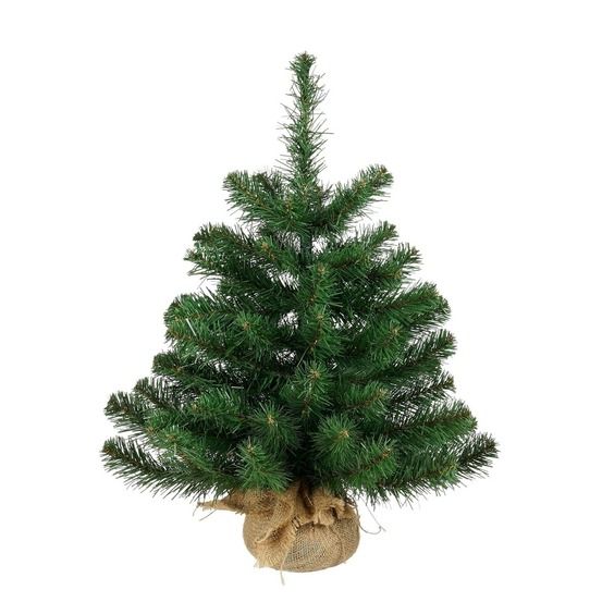 Triumph tree alpine sapin de noël artificiel avec toile de jute - h60 x ø51 cm - vert