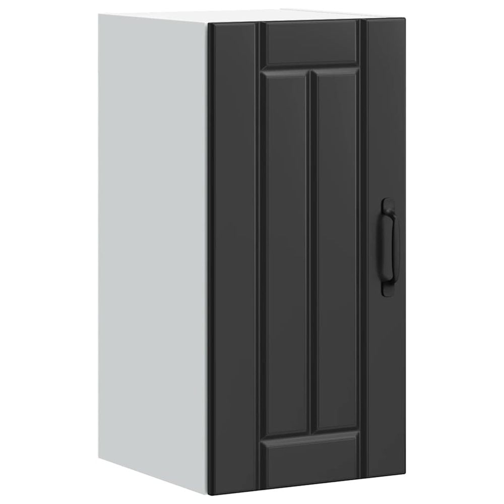 Armoire murale de cuisine lucca noir bois d'ingénierie