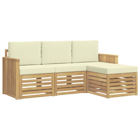 Ensemble de canapés d'extérieur 4 pc blanc et crème polyester
