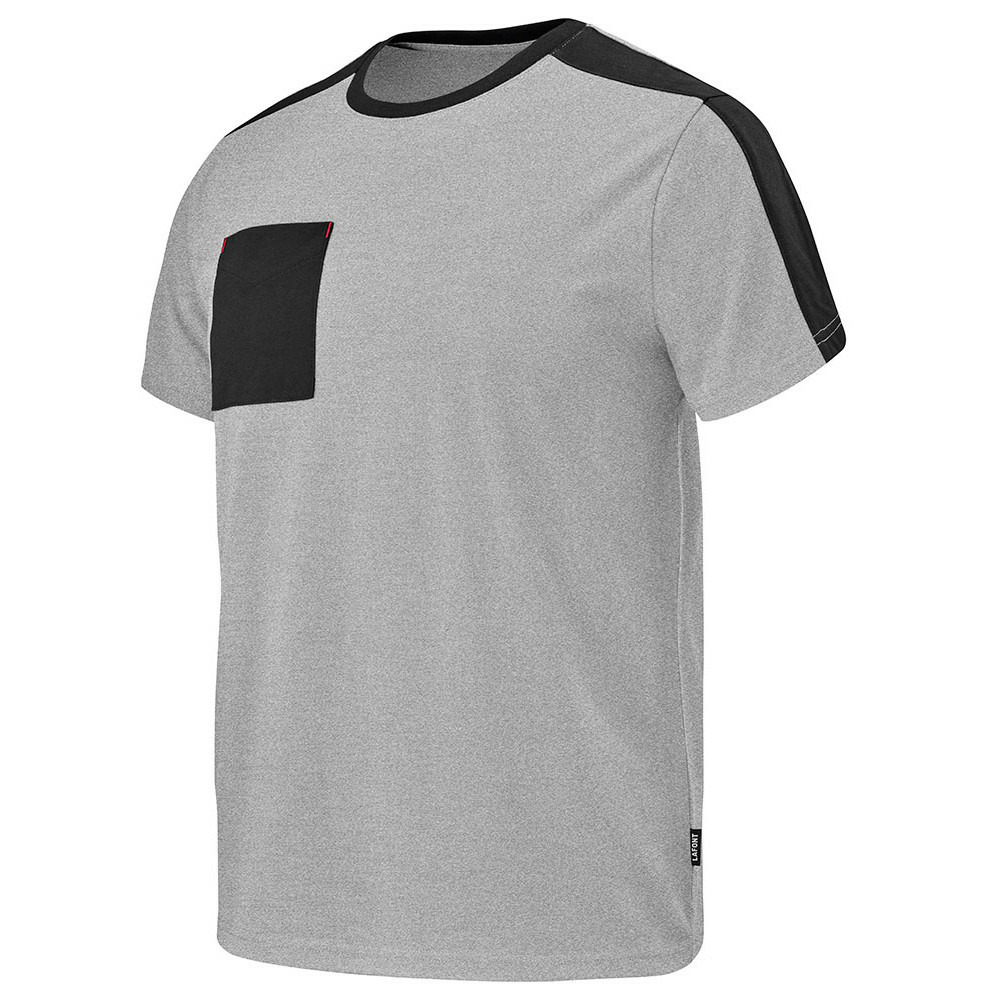 Tee shirt de travail à manches courtes mixte chisel gris chine noir txl lafont la c190att2 233 xl